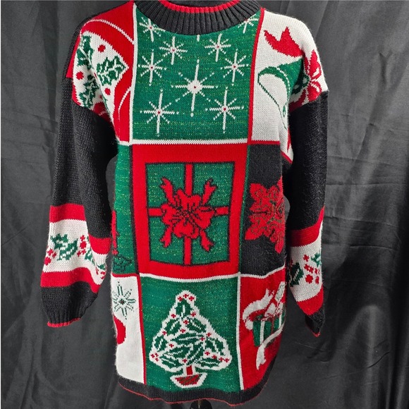 LJ Browne Sweaters - Vintage Christmas Sweater by Browne U.S.A. Womens Party Holiday Red Green Small‎